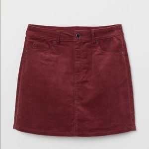 Rust Corduroy Skirt